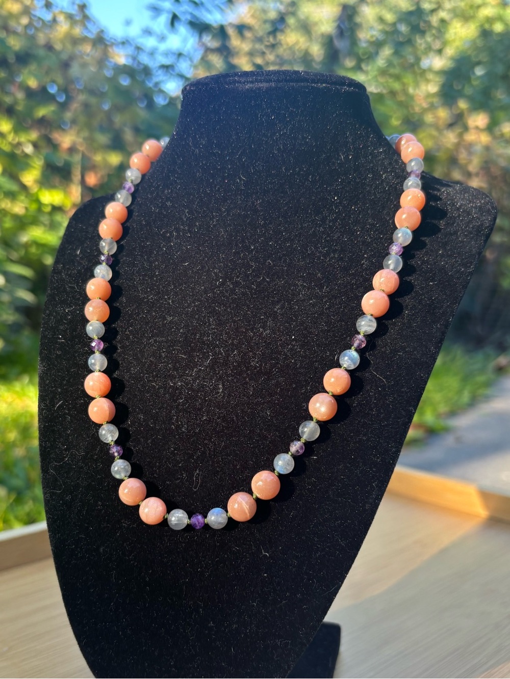 Beaded Moonstone necklace.